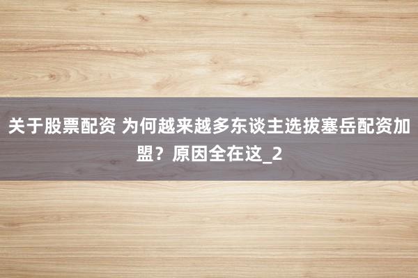 关于股票配资 为何越来越多东谈主选拔塞岳配资加盟？原因全在这_2